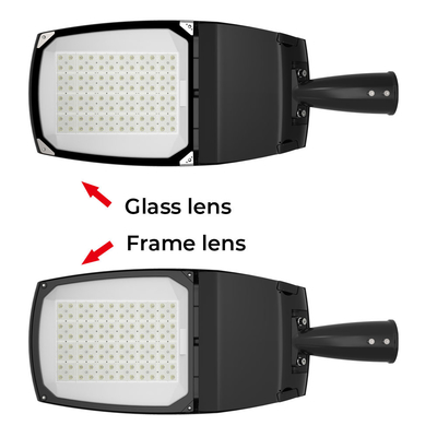 50w 100w Zewnętrzne oświetlenie uliczne LED Szklana rama Optyka na wszystkie drogi